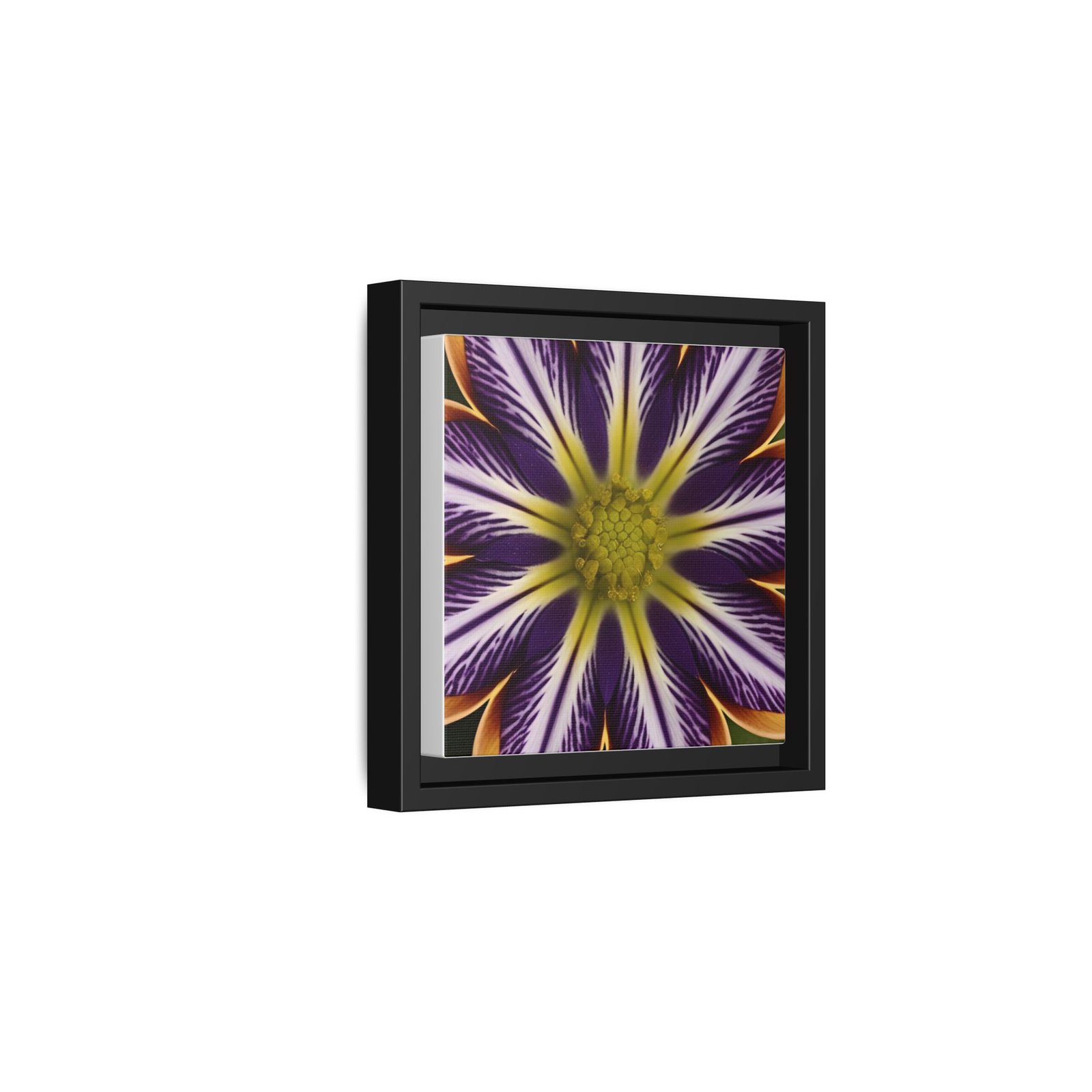 IS_4855 Framed Floral Burst Matte Canvas Print — Purple & Yellow Starburst Wall Art - Image 5