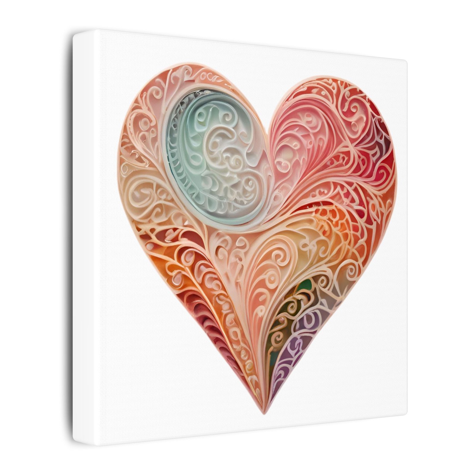 IS_4157 Colorful Filigree Heart Canvas - Image 2