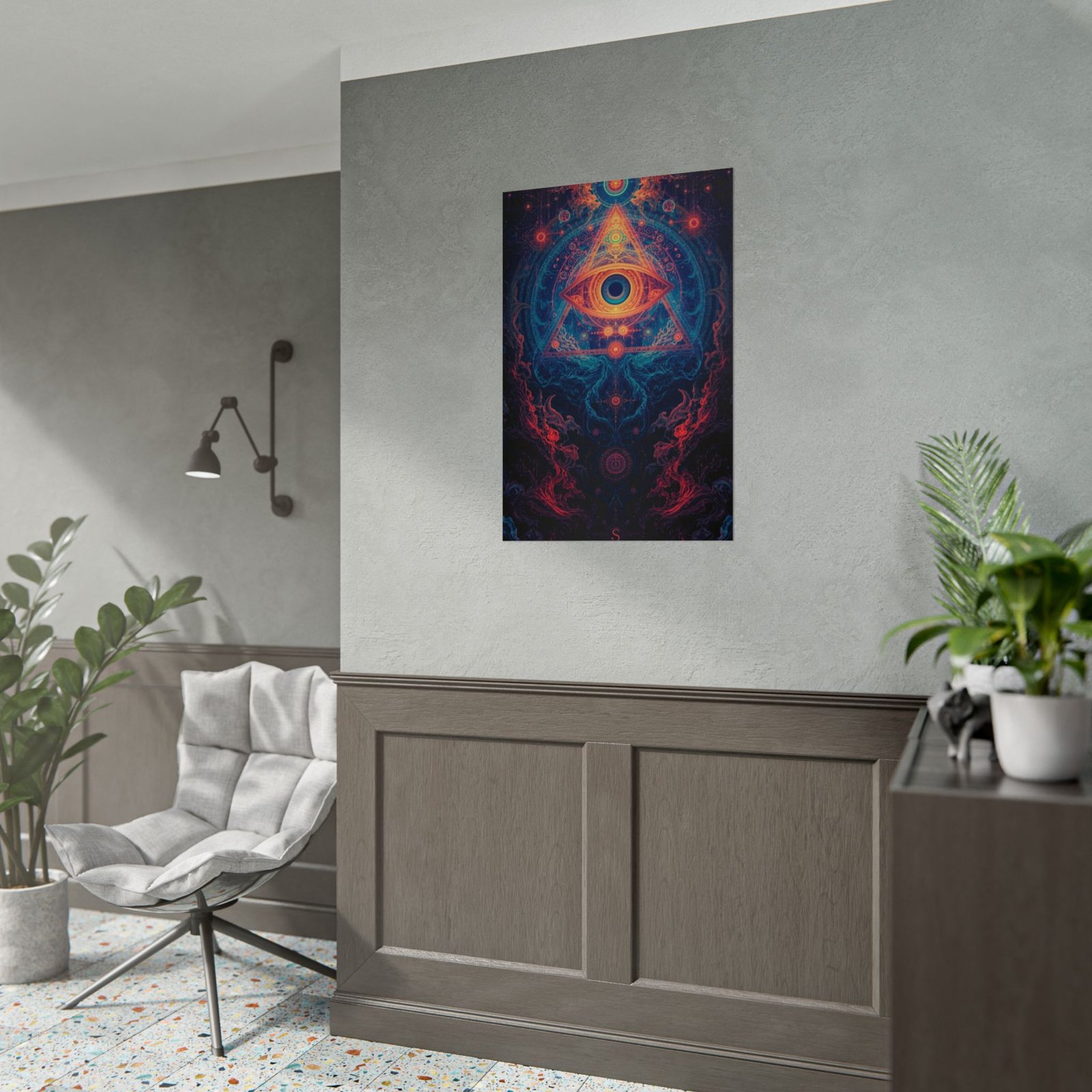 IS_6626 Psychedelic Third Eye Rolled Poster — Trippy Geometric Spiritual Wall Art - Image 4