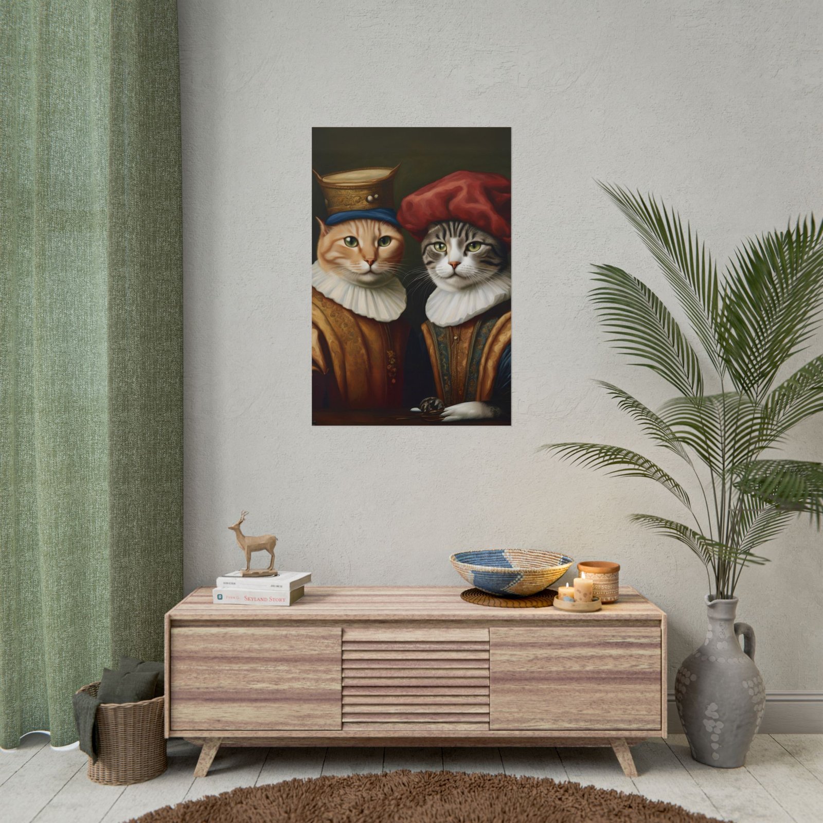IS_1337 Renaissance Cats Portrait Rolled Posters - Image 4