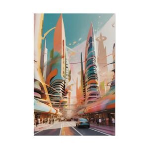 Futuristic Urban Cityscape Rolled Poster
