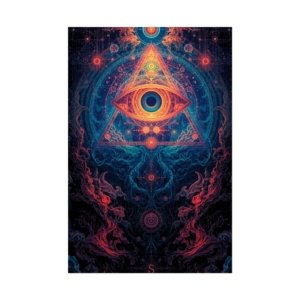 IS_6626 Psychedelic Third Eye Rolled Poster — Trippy Geometric Spiritual Wall Art