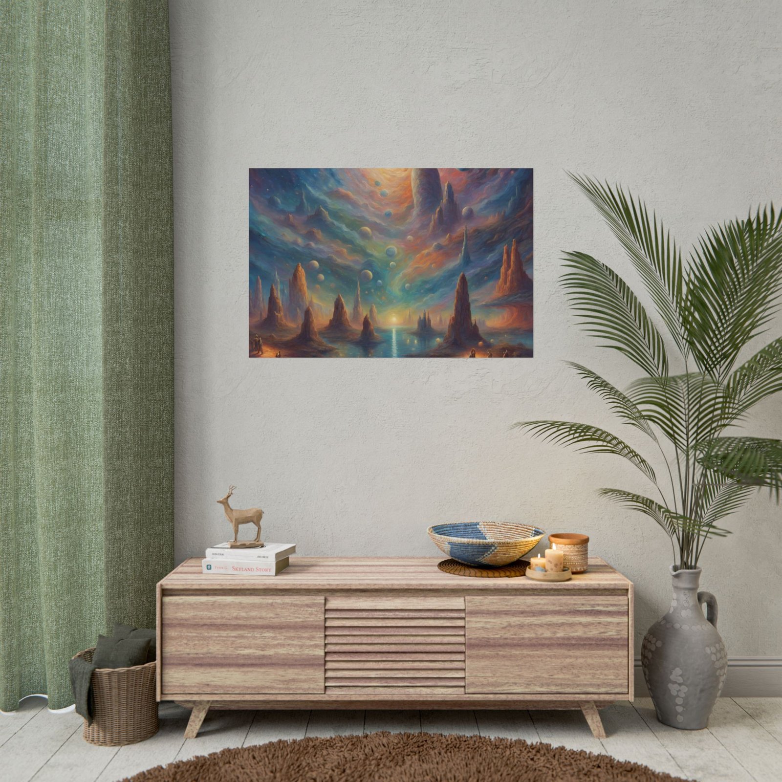 Dreamy Cosmic Landscape Rolled Poster - Image 4