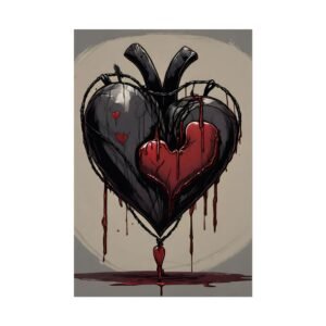 IS_1269 Black Heart Rolled Poster