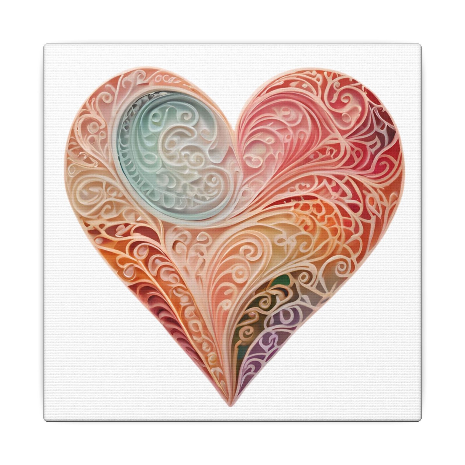 IS_4157 Colorful Filigree Heart Canvas