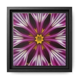 IS_4867 Floral Kaleidoscope Matte Canvas Framed Wall Art