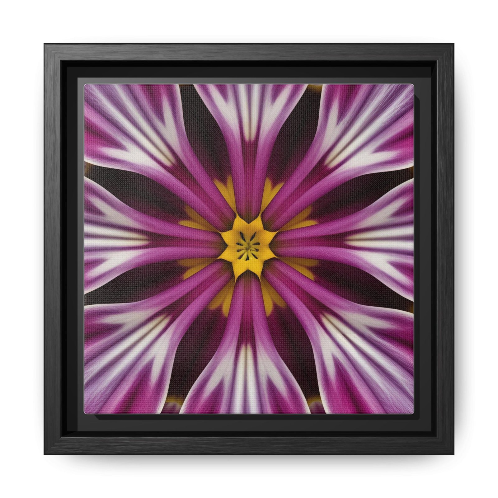 IS_4867 Floral Kaleidoscope Matte Canvas Framed Wall Art