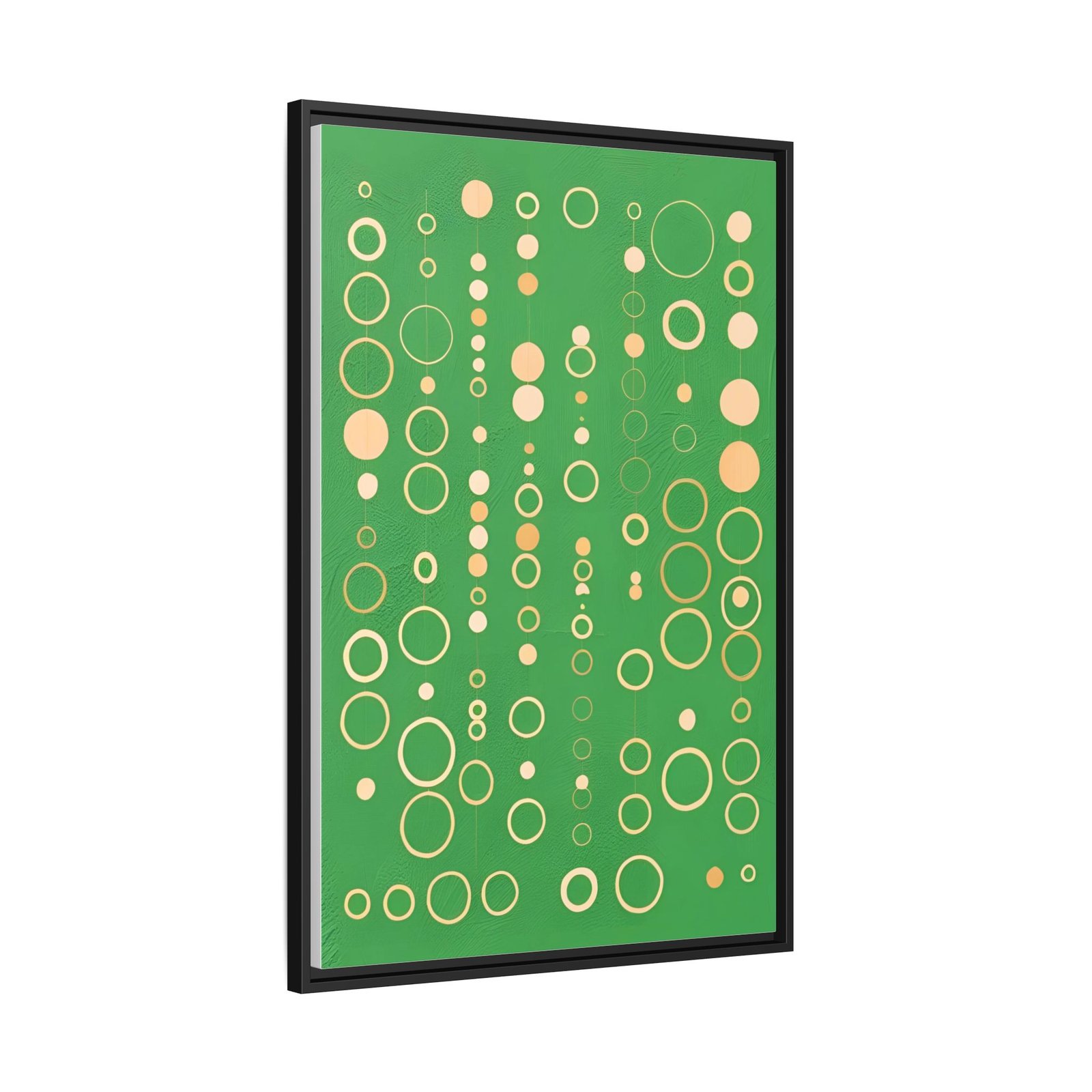 Supermatism Green Abstract Bubble Canvas FRAMED 24x36" - Image 6