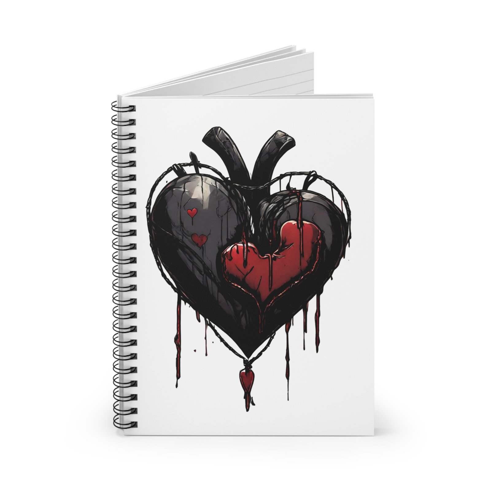 Black Heart Spiral Notebook