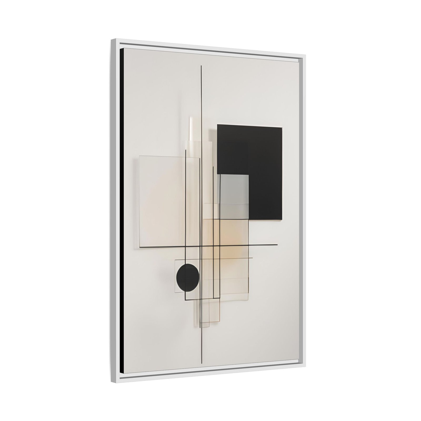 Suprematism Minimal Neutral Abstract Geometric Canvas Framed 24x36" - Image 6