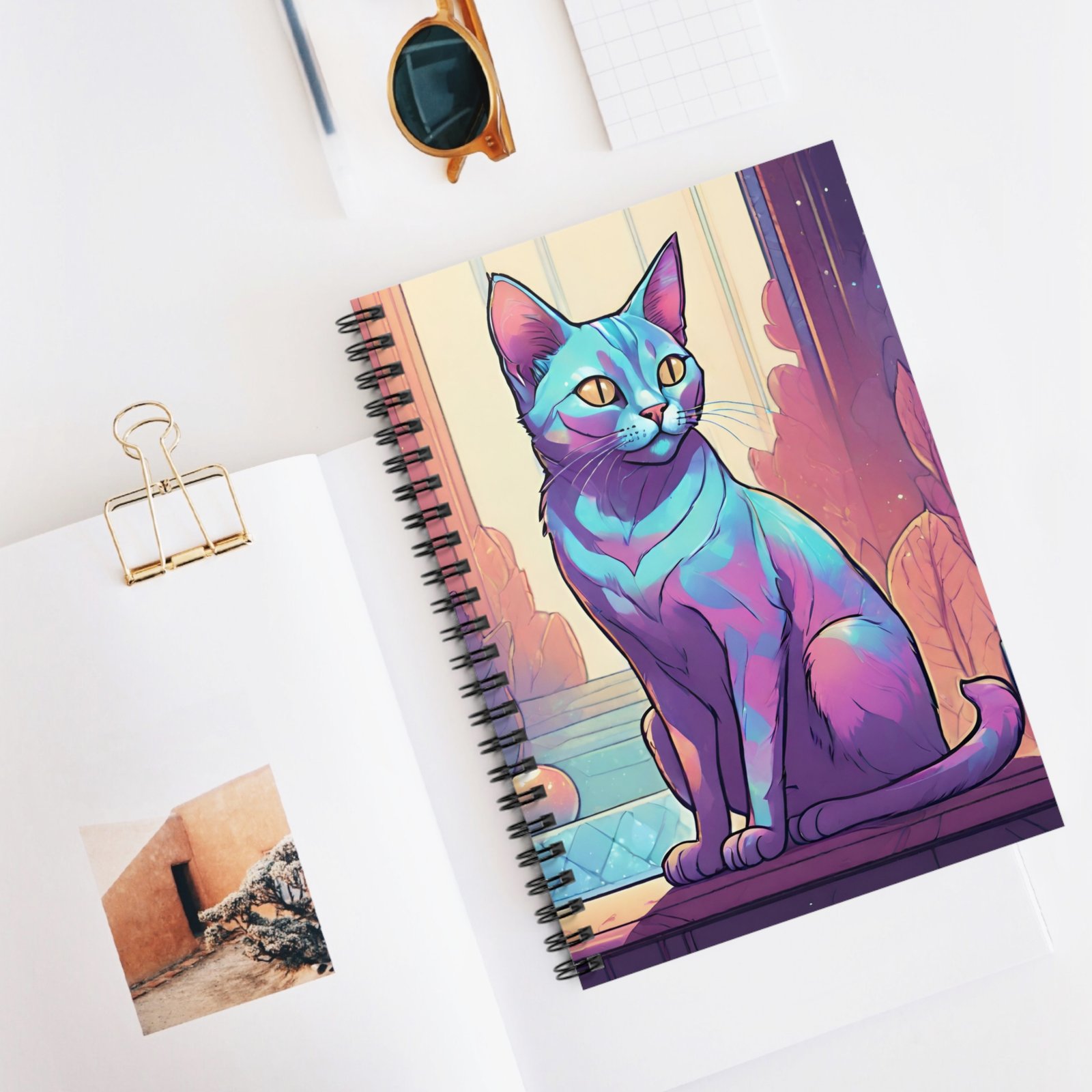 IS_1292 Iridescent Cat Spiral Notebook - Image 5