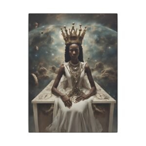 Black Celestial Royal Goddess Matte Canvas 9x12"