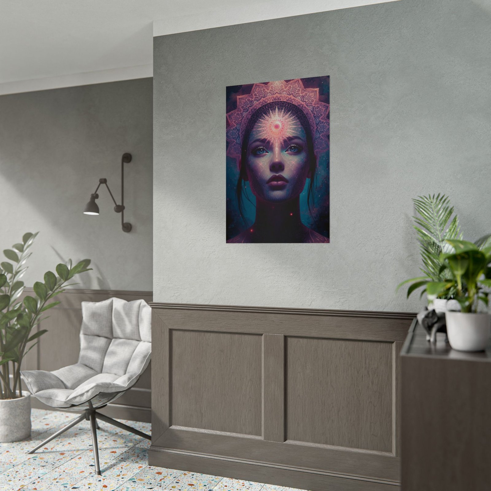 IS_6573 Mystic Third Eye Rolled Poster — Boho Spiritual Wall Art - Image 5