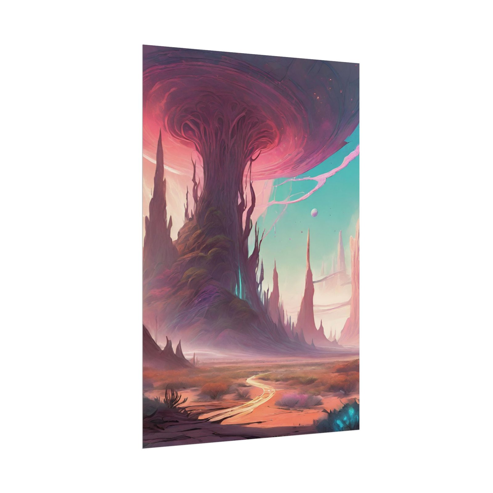 Dreamy Cosmic Fantasy Landscape Rolled Poster - Image 2