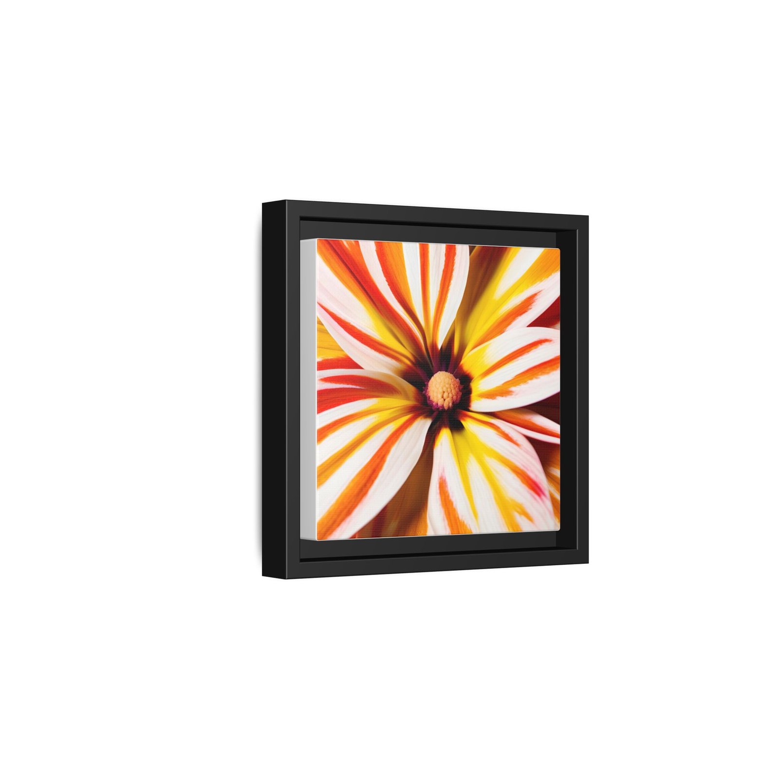IS_4875 Framed Floral Canvas Wall Art — Vibrant Orange & Yellow Dahlia Print - Image 5
