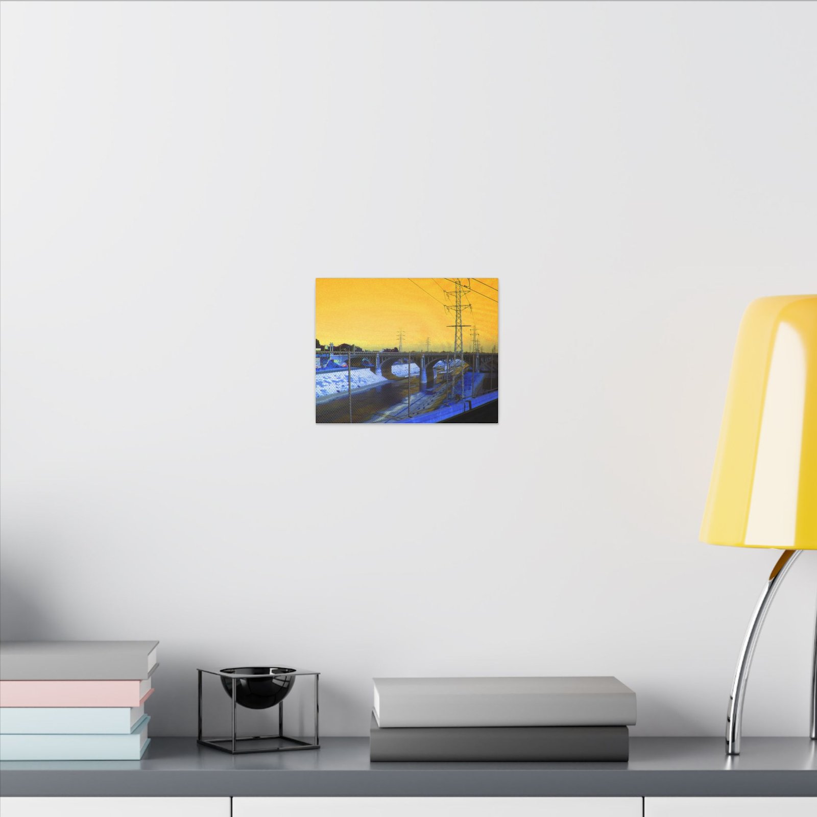 Urban Sunset Train Bridge Canvas 8x10" - Image 4