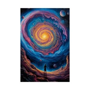 IS_6601 Psychedelic Cosmic Spiral Galaxy Rolled Poster