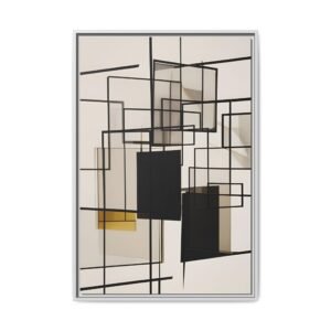Suprematism Abstract Modern Neutral Shapes FRAMED 24x36"