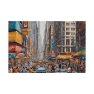 Urban Street Life Cityscape Rolled Poster