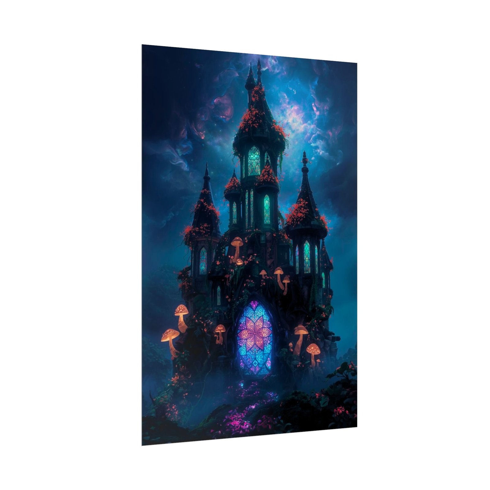 IS_6593 Enchanted Night Mushroom Palace Rolled Poster - Image 2