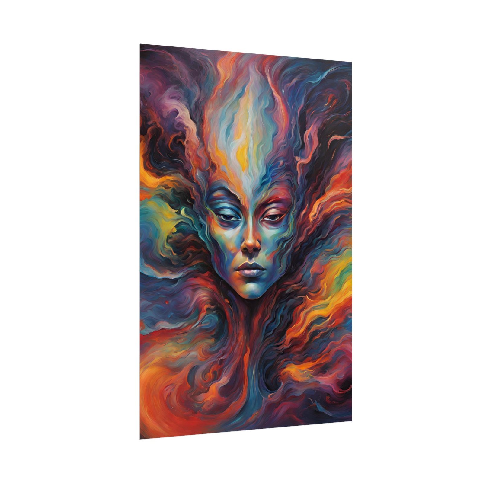 IS_0390 Surreal Abstract Psychedelic Face Rolled Poster - Image 7