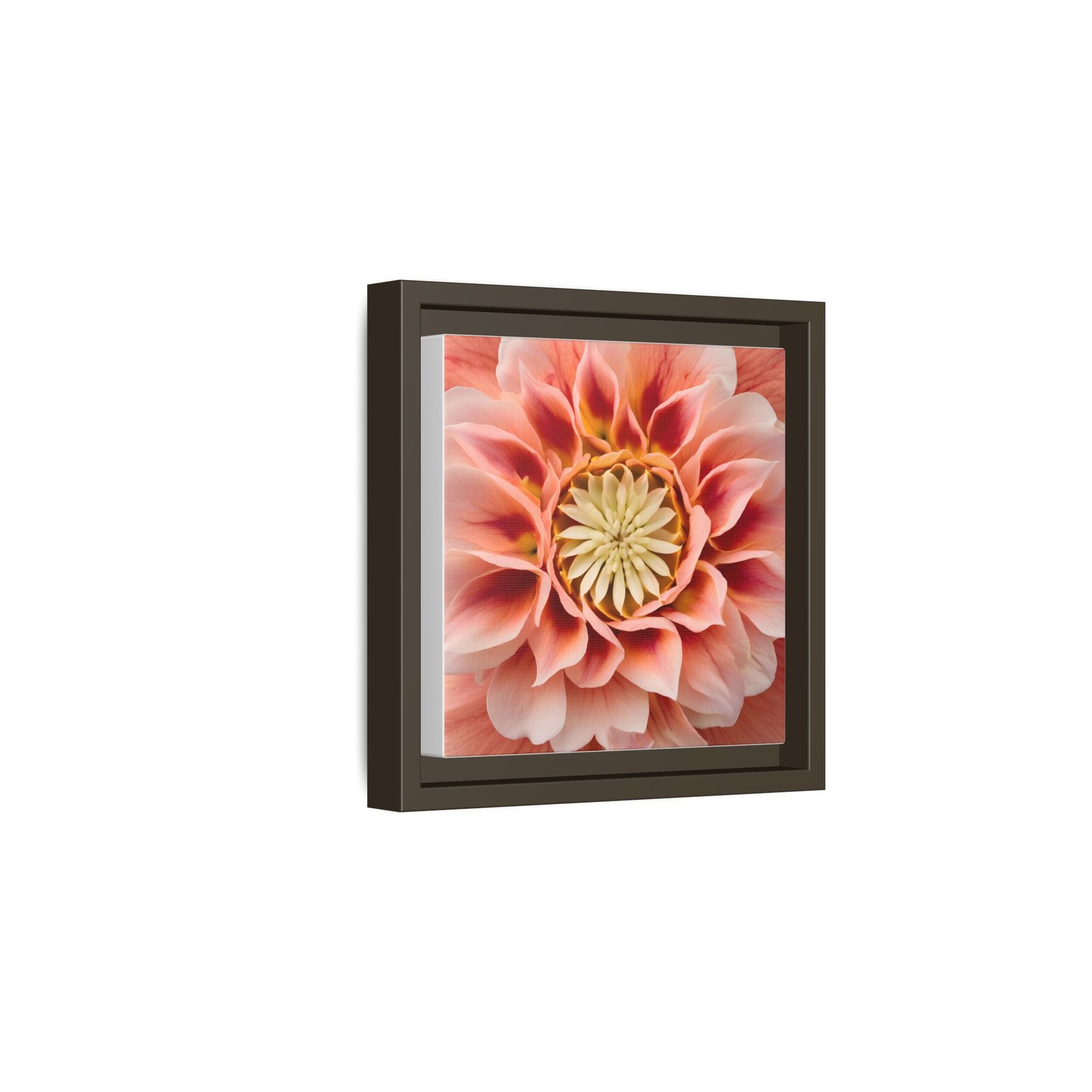 IS_4870 Framed Peach Dahlia Floral Wall Art — Matte Canvas Square - Image 8