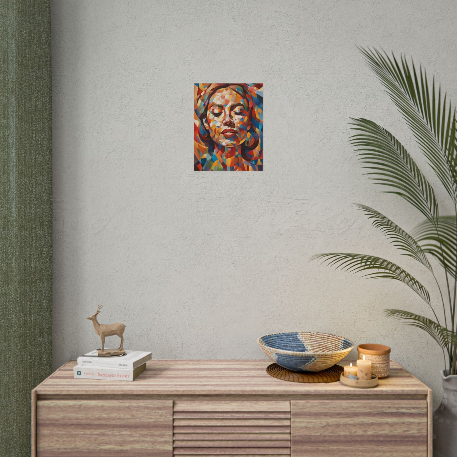 IS_3925 Vibrant Geometric Art Rolled Poster - Colorful Abstract Female Portrait - Image 8