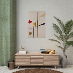 IS_3914 Abstract Heart-Themed Rolled Posters for Modern Decor