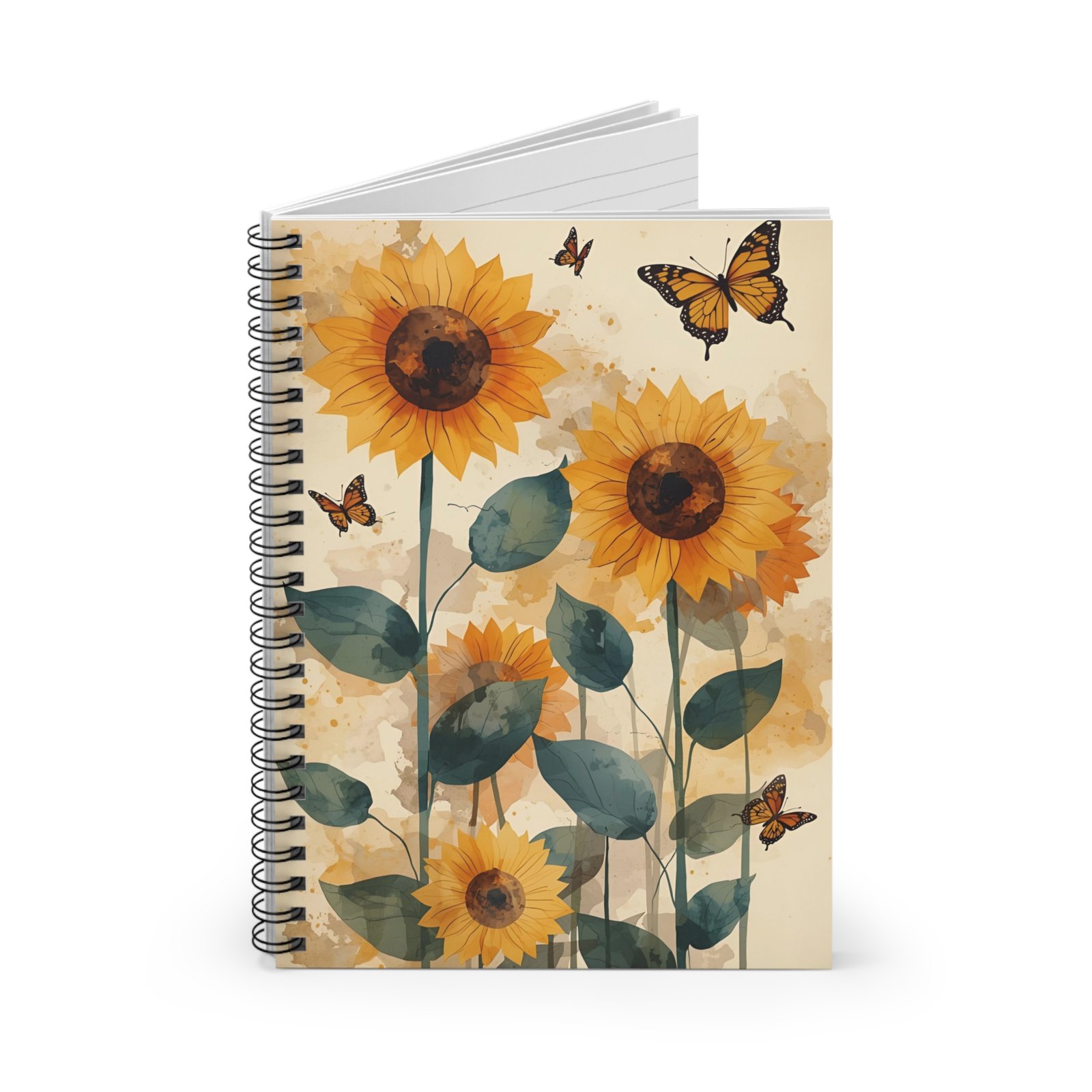 IS_6258 Sunflower & Monarch Spiral Notebook - Image 2