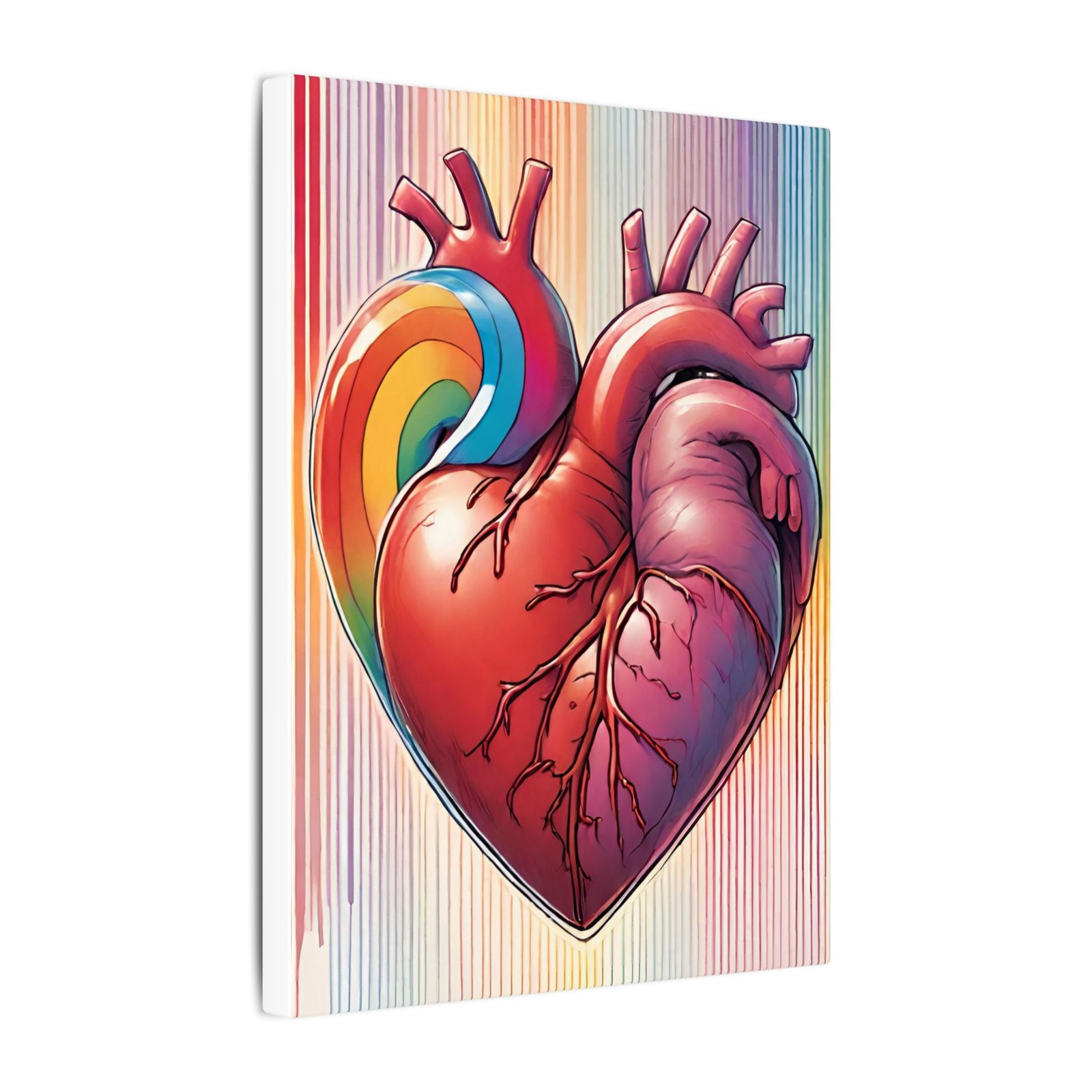 Rainbow Heart Matte Canvas 9x12" - Image 2