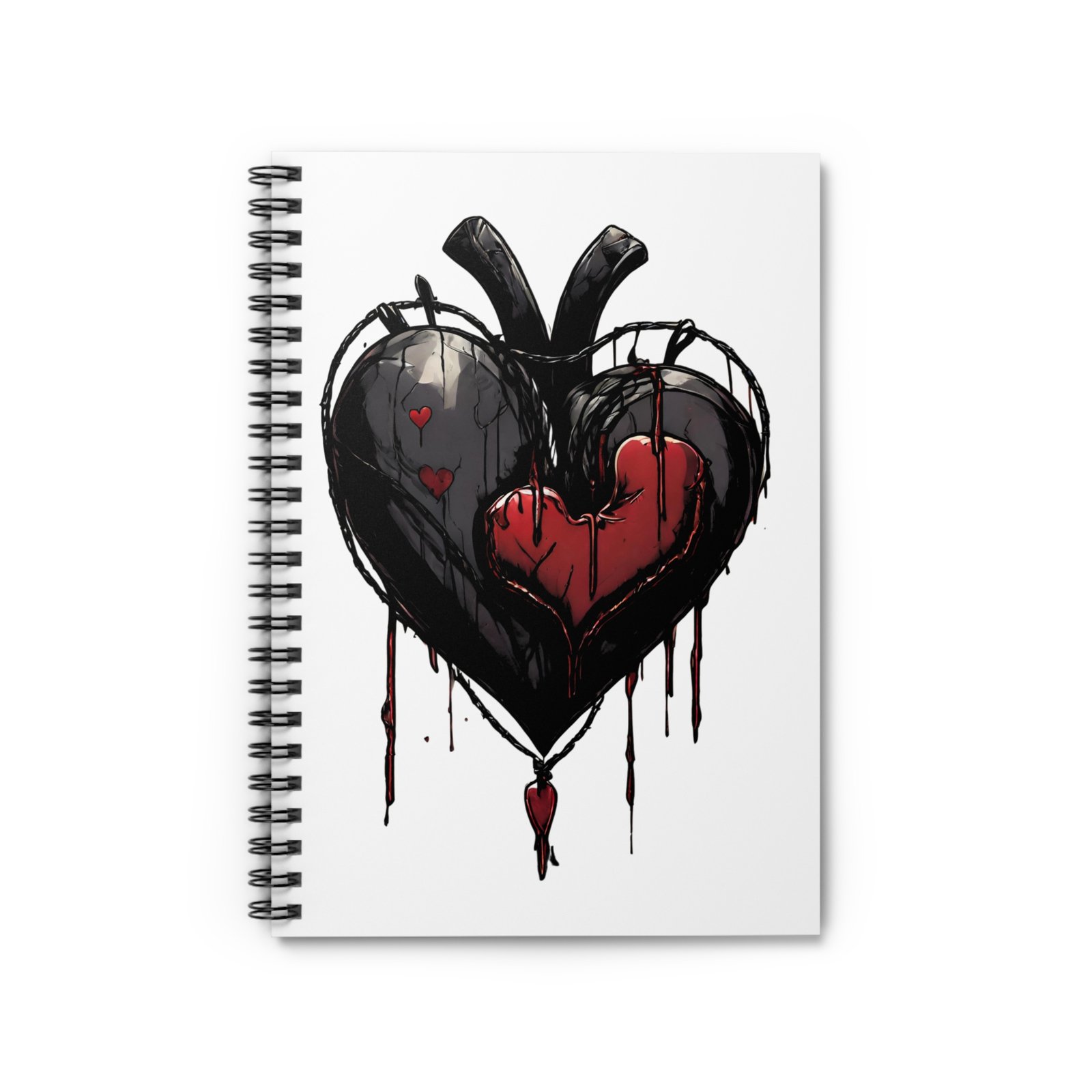 Black Heart Spiral Notebook - Image 2