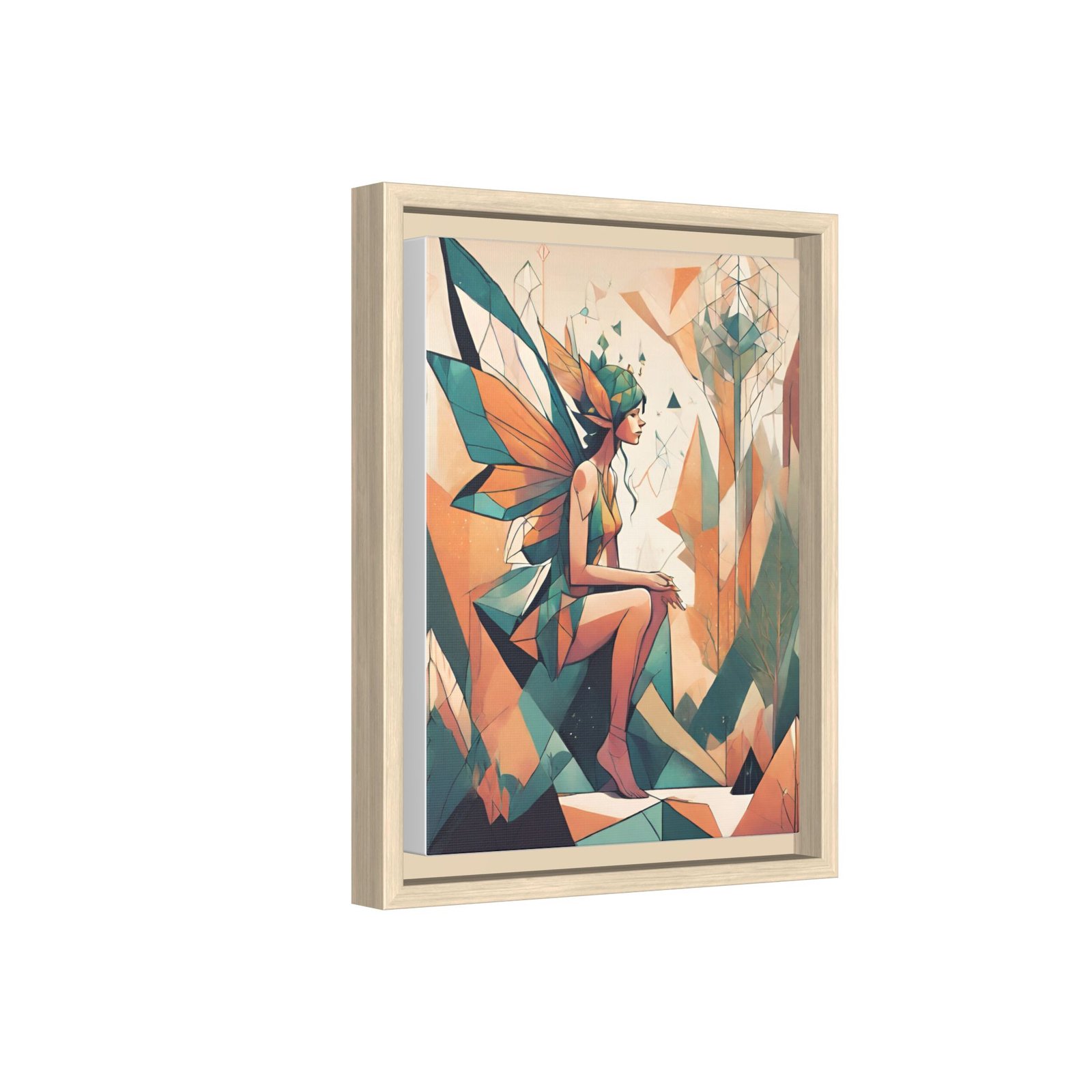 Magical Abstract Geometric Fairy Matte Canvas, FRAMED 9x12" - Image 2