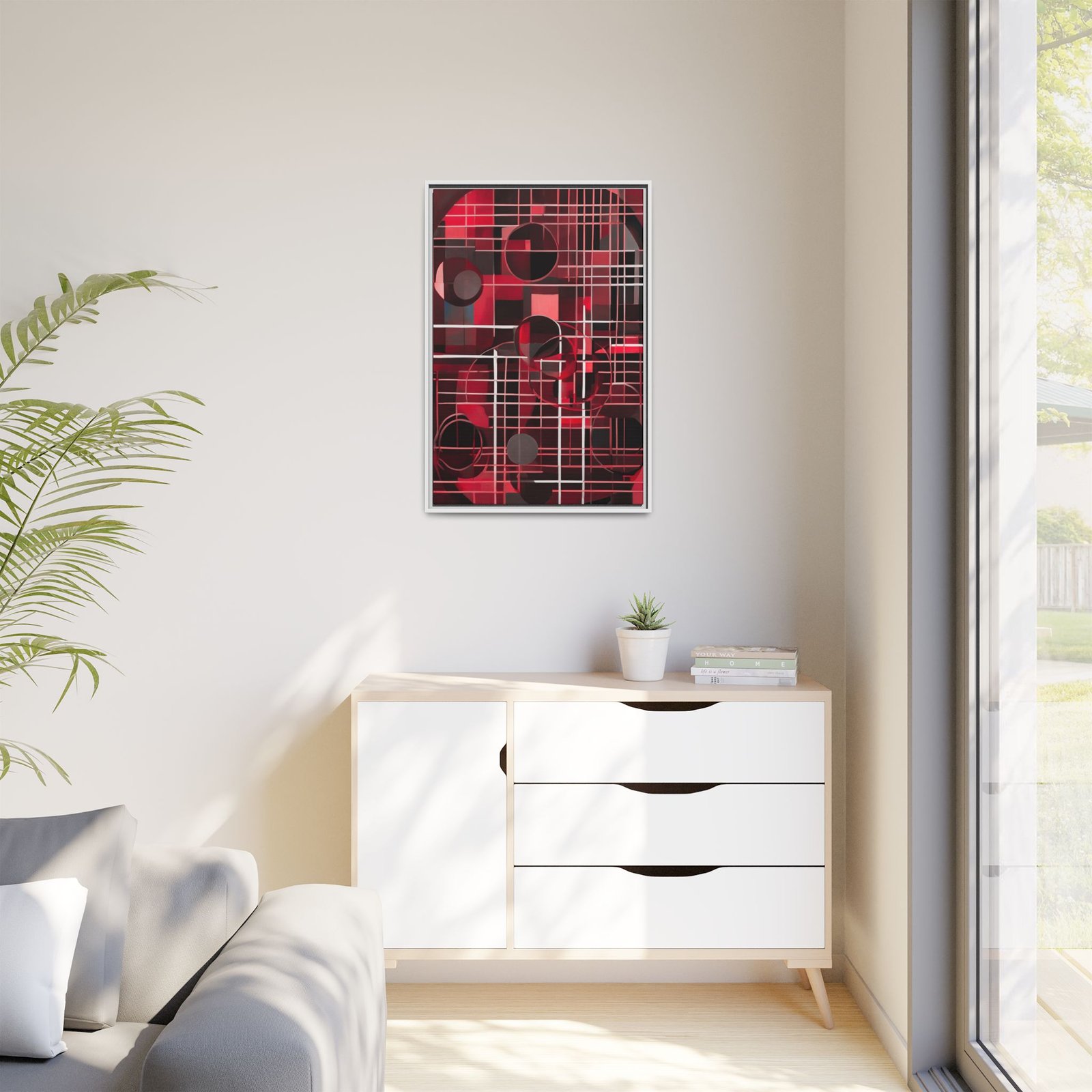 Suprematism Abstract Red Geometric Canvas FRAMED 24x36" - Image 7