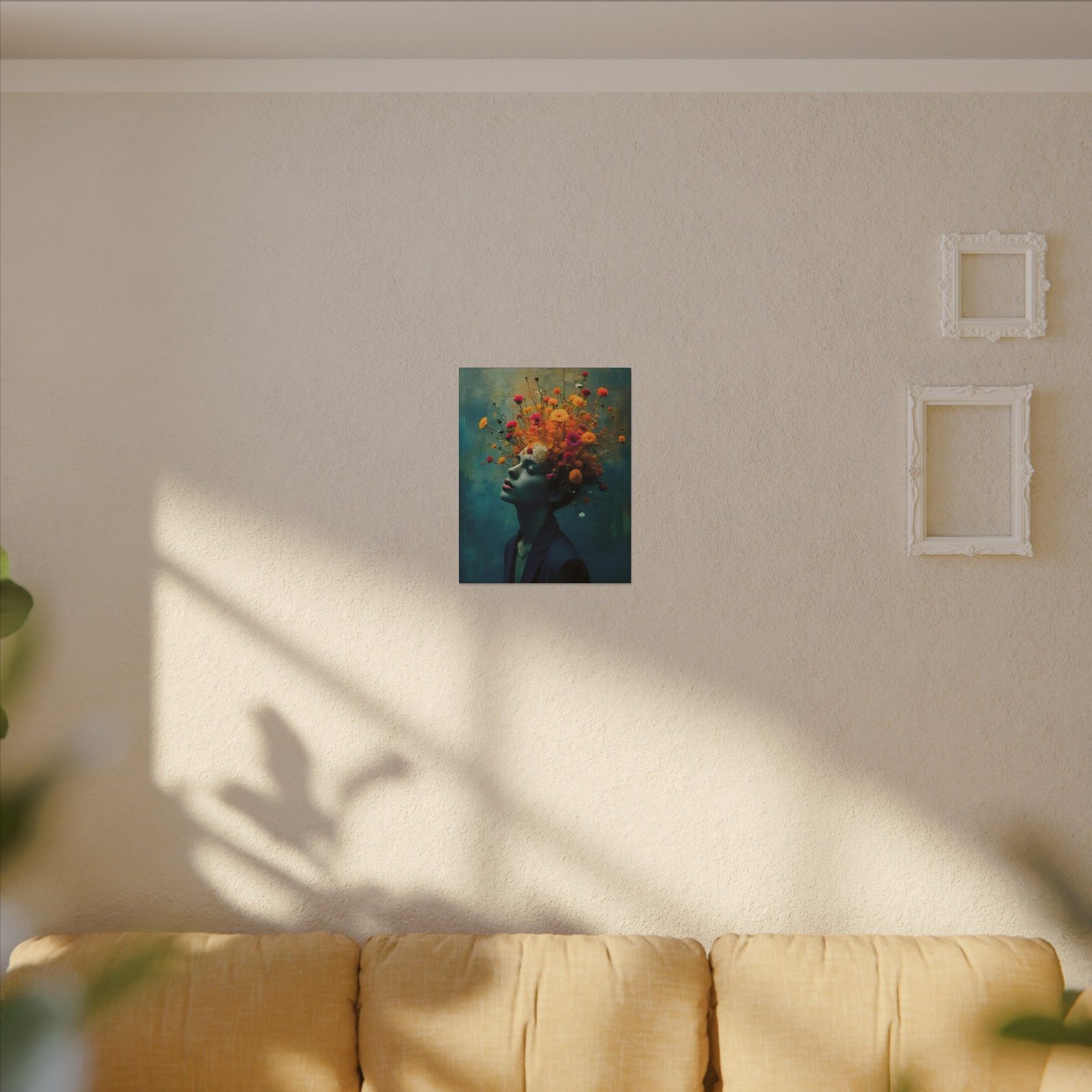 Surreal Floral Portrait Matte Canvas 16x20" - Image 3