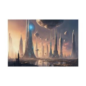 Futuristic Sci-Fi Landscape Rolled Poster