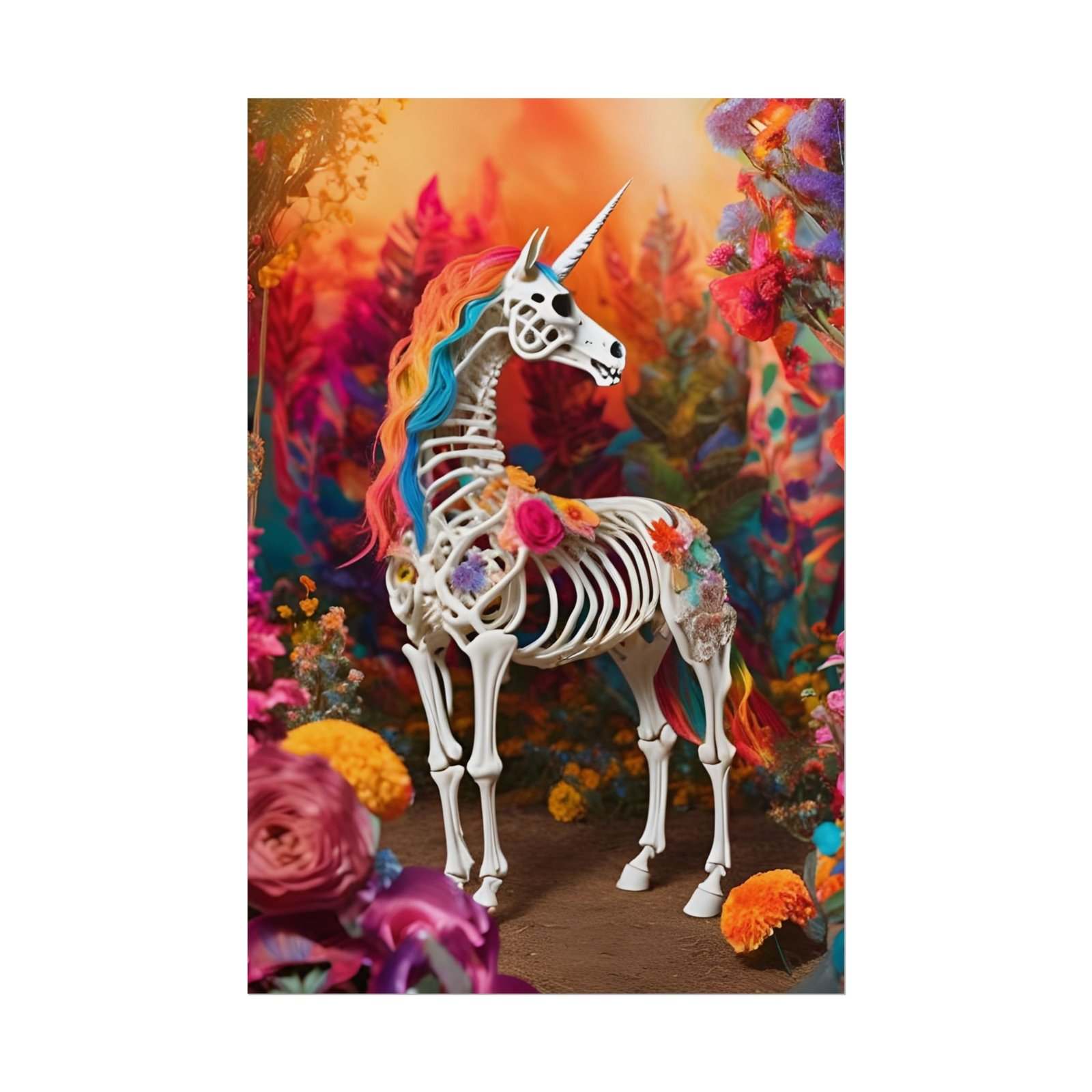IS_4835 Vibrant Unicorn Skeleton Rolled Poster - Image 5
