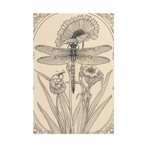 IS_6218 Botanical Dragonfly Vintage Rolled Poster