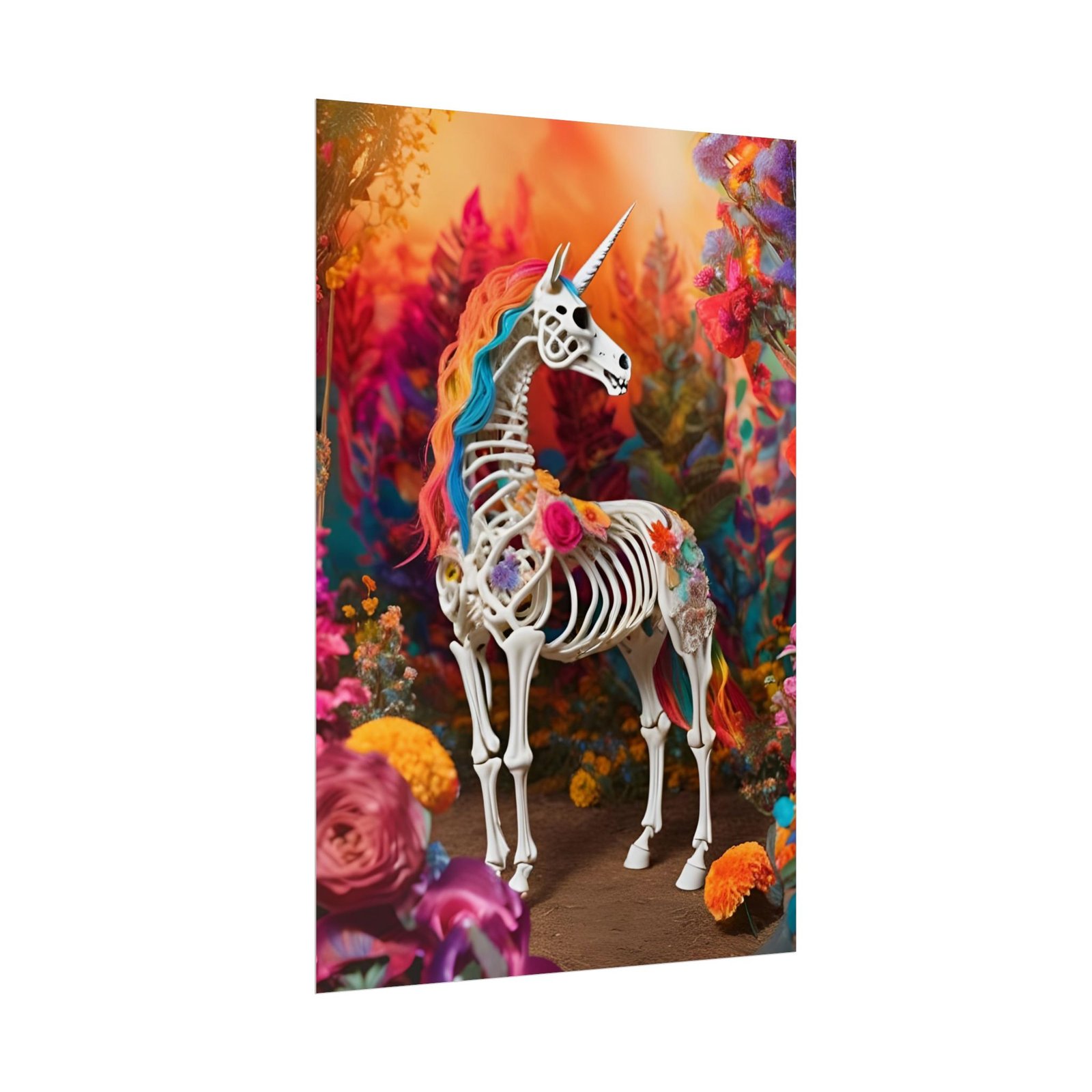 IS_4835 Vibrant Unicorn Skeleton Rolled Poster - Image 3