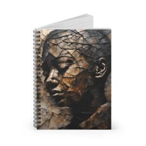 IS_4152 Artistic Spiral Notebook - Ruled Lines | Unique Black Art Design