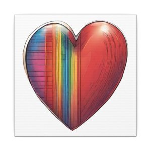 IS_3308 Rainbow Heart Canvas Print — Stretched Matte Wall Art