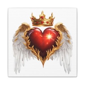 Canvas Wall Art — Crowned Winged Heart Matte Stretched Canvas