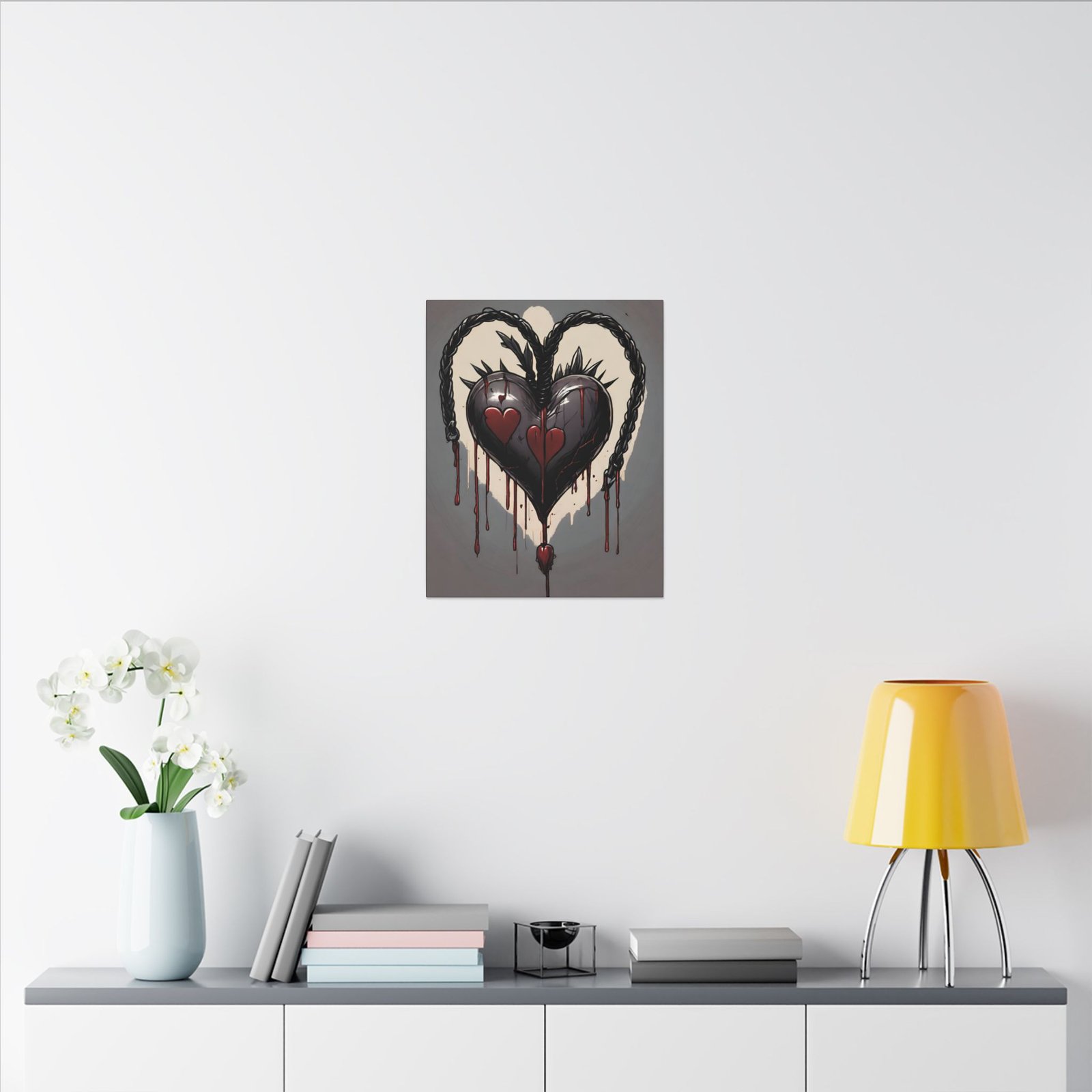 Black Gothic Heart Matte Canvas 16x20" - Image 4