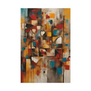Vibrant Abstract Heart Art Rolled Poster