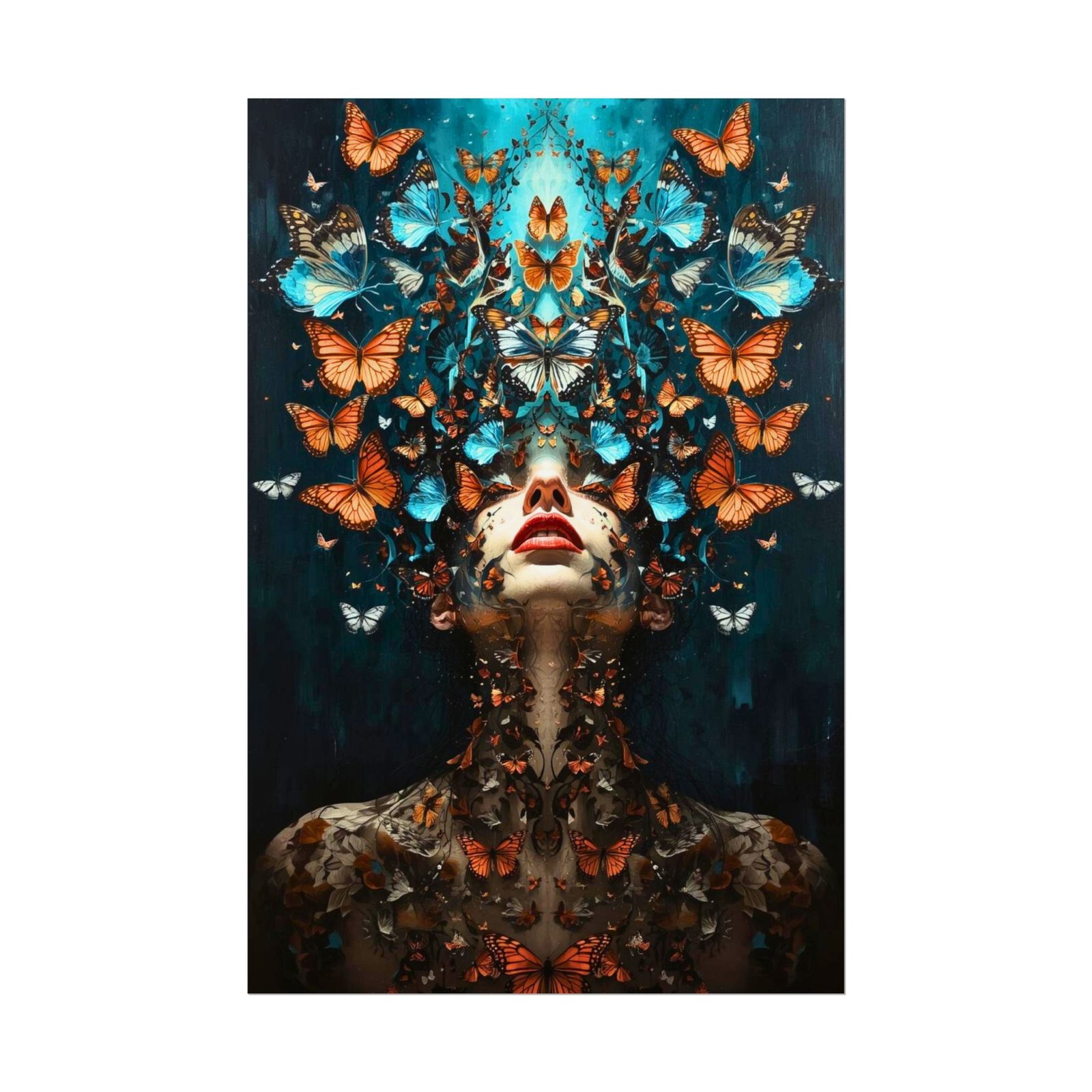 IS_6603 Surreal Butterfly Woman Rolled Poster