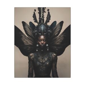 Black Celestial Queen Regal Butterfly Matte Canvas 16x20"