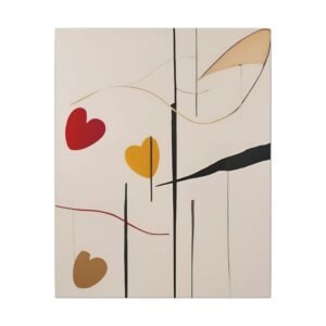 Abstract Love Hearts Matte Canvas 16x20"