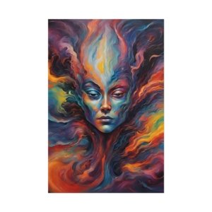 IS_0390 Surreal Abstract Psychedelic Face Rolled Poster