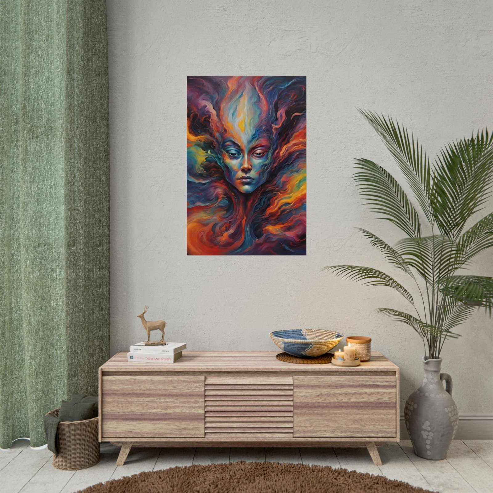 IS_0390 Surreal Abstract Psychedelic Face Rolled Poster - Image 8