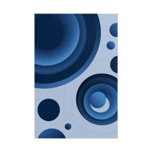 Suprematism Abstract Blue Circles Rolled Art Poster