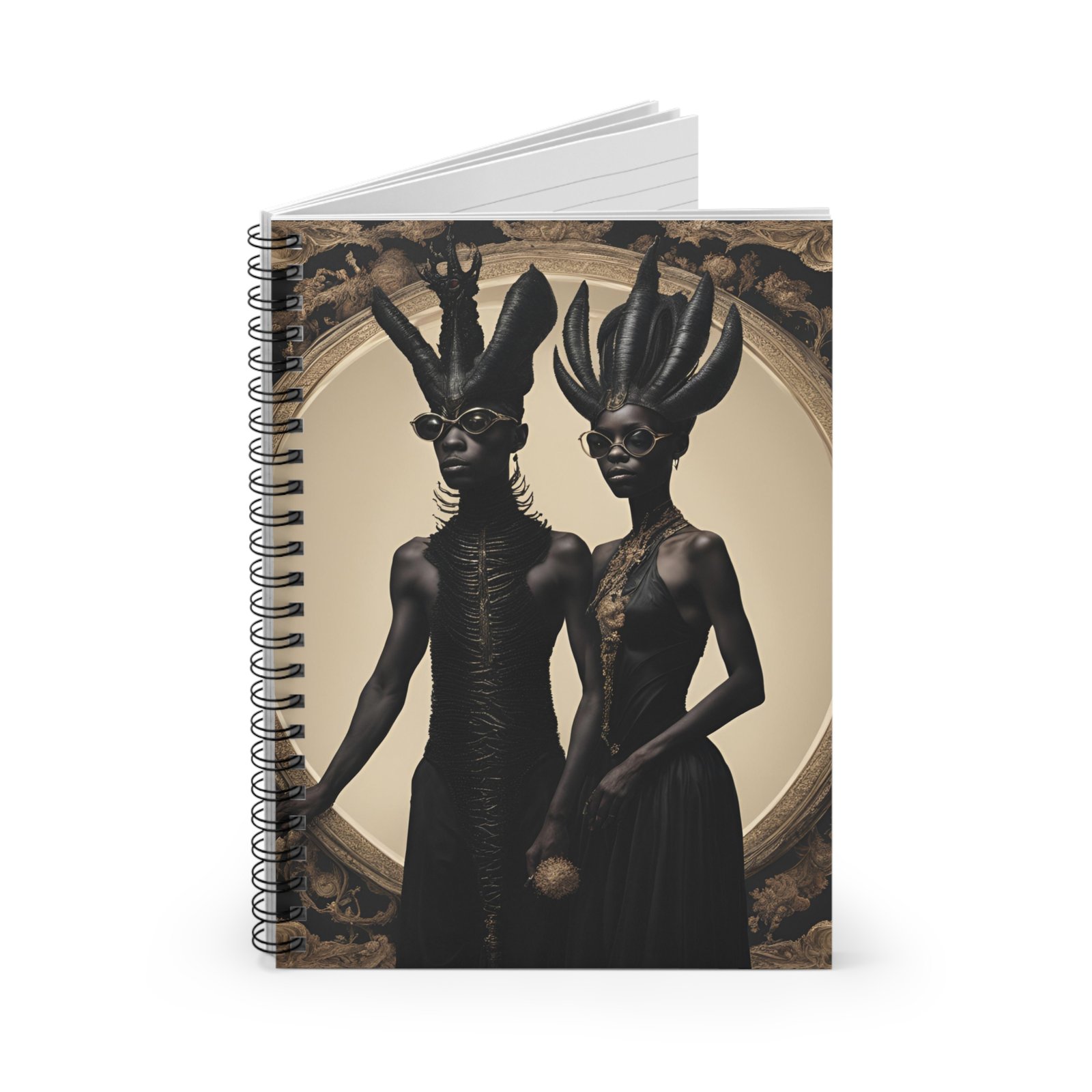 Black Celestial Queens Spiral Notebook